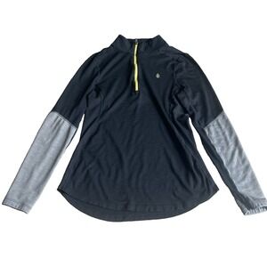 Trew Gear 145 Lightweight Nuyarn Merino Wool 1/4 Zip Pullover Women's M Black